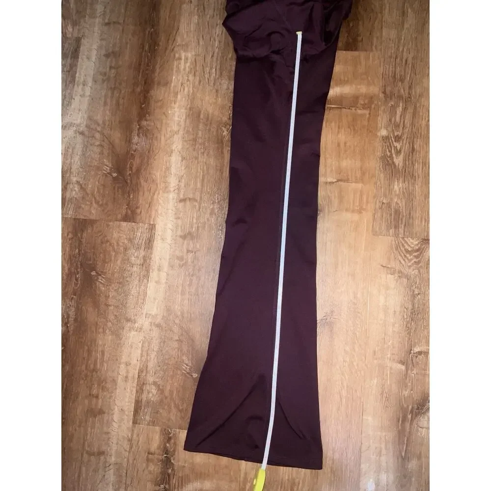 Victoria’s Secret PINK Burgundy Flare LEG Mid Rise Yoga Pant Leggings-SMALL - Picture 2 of 15